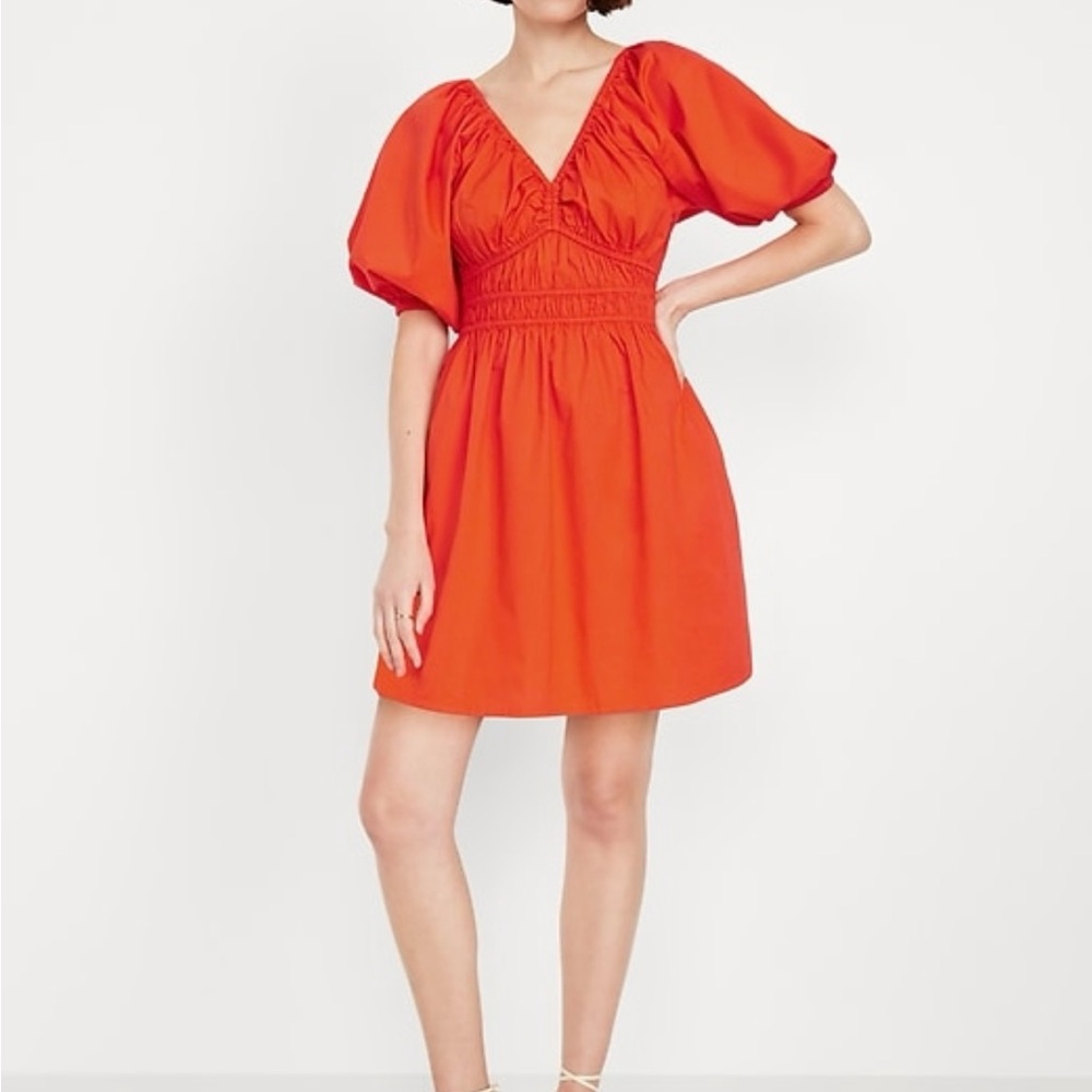 Cutie bright orange dress!